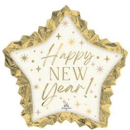 Golden New Year Star Balloon 34" - 3-Pack - Image 1