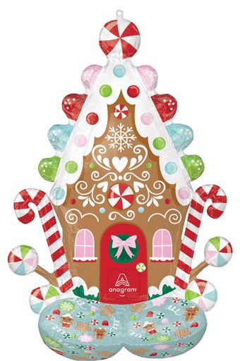 Gingerbread House Balloon 51" - Christmas Party - Image 1