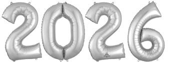 2026 Silver Number Balloon - Party Decor - Image 1