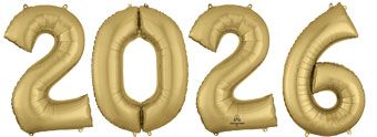 2026 Gold Foil Balloon Number Set - Party Supplies - Image 1