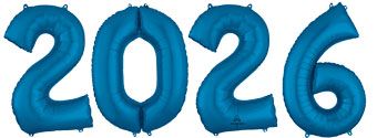 2026 Blue Number Balloons - Party Supplies - Image 1