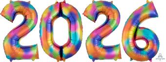 2026 Rainbow Splash Foil Balloon - Party Decor - Image 1