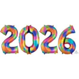 2026 Rainbow Splash Foil Balloon 35 Inch - 1 Pack - Image 1
