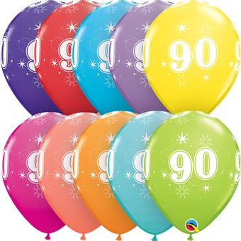 90th Birthday Balloons - 5-Pack - Image 1