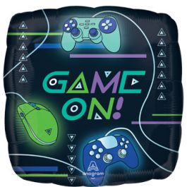 Game On! Foil Balloon Decoration - Blue Gaming Fun - Image 1