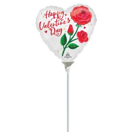 Heart Foil Balloon 9 Inch - Happy Valentine's Day Decor - Image 1