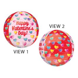 Heart Foil Balloon 16 Inch - Happy Valentine's Day - Image 1