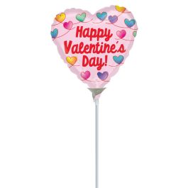 Heart Foil Balloon 4 Inch - Happy Valentine's Day - Image 1
