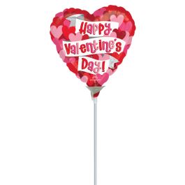 Red Pink Heart Balloon 4 Inch Valentine's Day Foil Balloon - Image 1