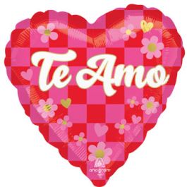 Red Heart Balloon 18 Inch - Te Amo Love Foil - Image 1