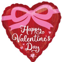 18 Inch Heart Foil Bow Balloons - Valentine's Day Decor - Image 1