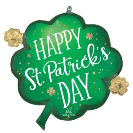 St Patrick's Day Shamrock Foil Balloon 24 Inch - Image 1