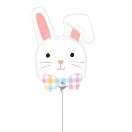 Pink Bunny Foil Balloon Air Filled Novelty Decoration - Image 1