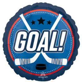 Blue Hockey Goal Balloon 18 Inch Foil - Sports Decor - Image 1
