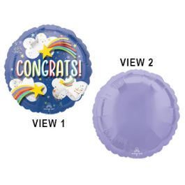Blue Congrats Foil Balloon 15 Inch Celebration - Image 1