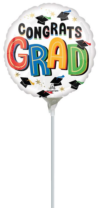 Congrats Grad Balloons - 5-Pack - Image 1