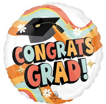 Congrats Grad Balloons - 5-Pack - Image 1
