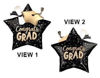 Congrats Grad Star Balloon 28" - Graduation Party - Image 1