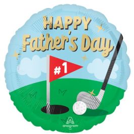 Father's Day Foil Balloon 18 Inch - Tee-rific Dad - Image 1