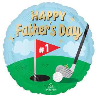 Father's Day Foil Balloon 18 Inch - Tee-rific Dad - Image 1