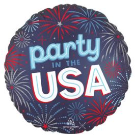 18 Inch Round Patriotic USA Foil Balloon - Party Decor - Image 1