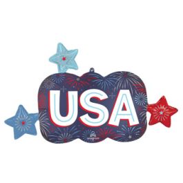 Patriotic Burst USA Foil Balloon 36 Inch - Image 1