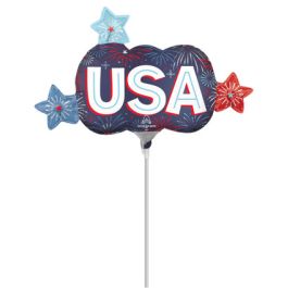 USA Patriotic Burst Foil Balloon - 5-Pack - Image 1