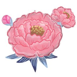 Peony Garden Foil Balloon 27 Inch Large Shape - Image 1