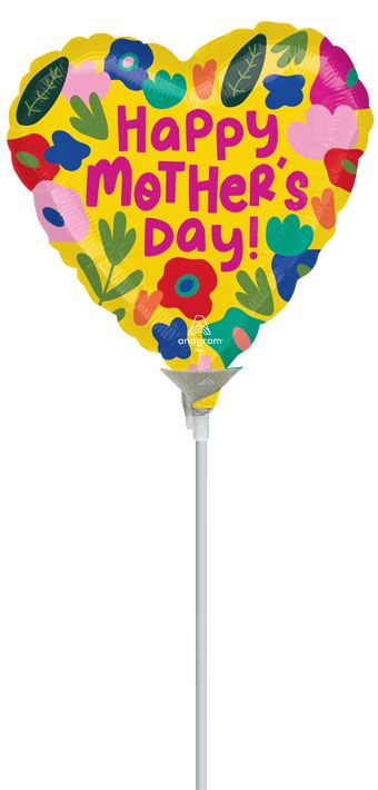 Mother's Day Heart Balloon 9 Inch Floral Pattern - Image 1