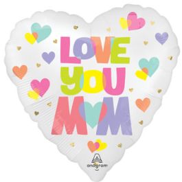 Love You Mom Heart Balloon 28 Inch - Image 1