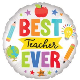Best Teacher Ever Balloon 18 Inch - 5-Pack - Image 1