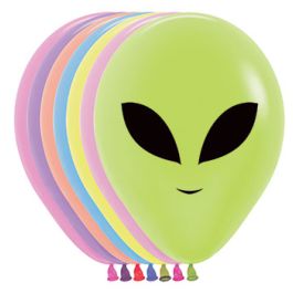 Neon Alien Balloon 11 Inch - 50 Count Party Pack - Image 1