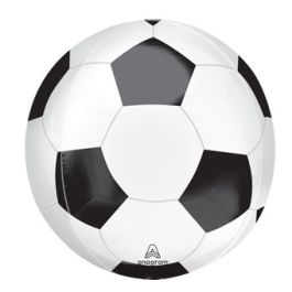 Black & White Soccer Foil Balloon 16 Inch - Sport Party Decor - Image 1