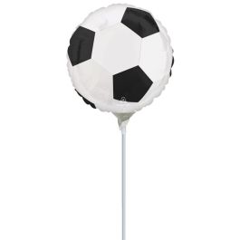 Soccer Ball Foil Balloon 9 Inch - Black & White - Image 1