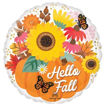Hello Fall Harvest Bouquet Balloon 18 Inch - 5-Pack - Image 1