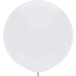 White Latex Balloons 17 Inch Round - 50-Pack - Image 1