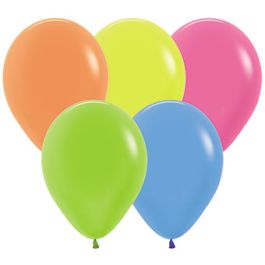Neon Assortment Latex Balloons 5 Inch - 100-Pack - Image 1
