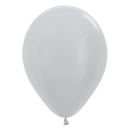 Metallic Silver Balloons 5 Inch Round - 100-Pack - Image 1