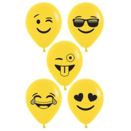 Yellow Emoji Balloons 5 Inch - 100 Count (Bulk Fun Faces) - Image 1