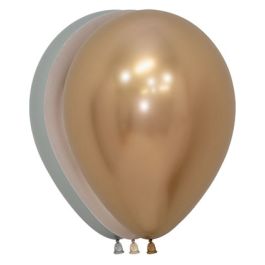 Gold Reflex Balloons 5 Inch Round - 100-Pack Bulk Set - Image 1