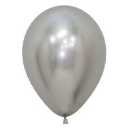 Silver Reflective Balloons 9 Inch - Pack of 80 Count - Image 1