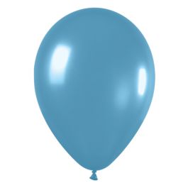 Neon Blue Latex Balloons 11 Inch - 100 Count - Image 1