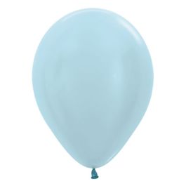 Pearl Blue Latex Balloons 11 Inch - 100-Pack - Image 1