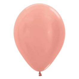 Metallic Rose Gold Latex Balloons 11 Inch - 100-Pack - Image 1