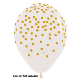 Clear Confetti Latex Balloons 11 Inch - 50 Count - Image 1