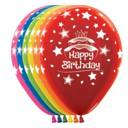 Metallic Birthday Cake Balloons 11 Inch - 50-Pack - Image 1