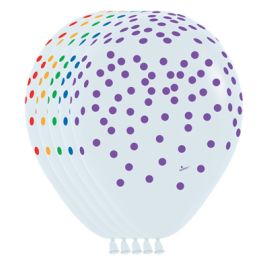 Rainbow Confetti Balloons 11 Inch - 50-Count Pack - Image 1