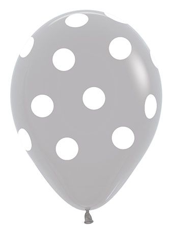 Gray Polka Dot Balloons - Bag of 50 - Image 1