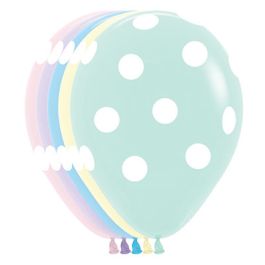 Pastel Polka Dot Balloons 11 Inch - 50 Count Assortment - Image 1