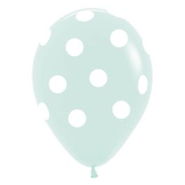 Pastel Green Polka Dot Balloons 11 Inch - 50 Count - Image 1